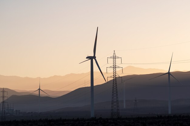 wind turbines in the desert of Atacama