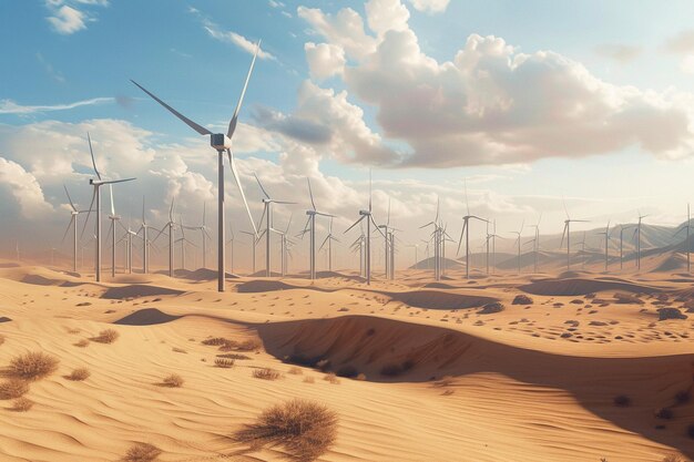 wind turbines in the desert