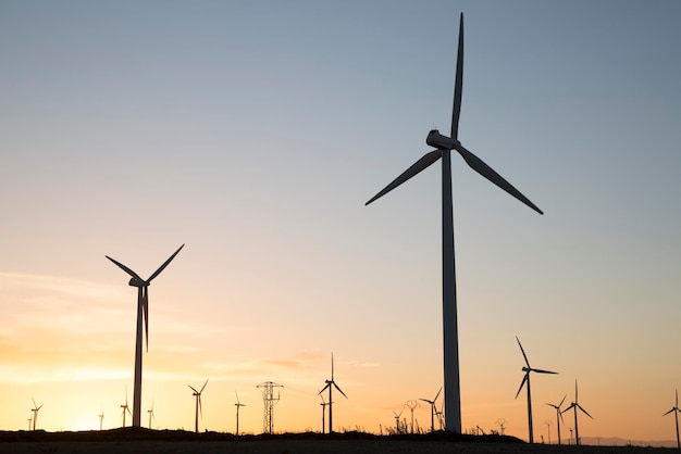 Wind Turbines at Dusk in Aragon, Spain