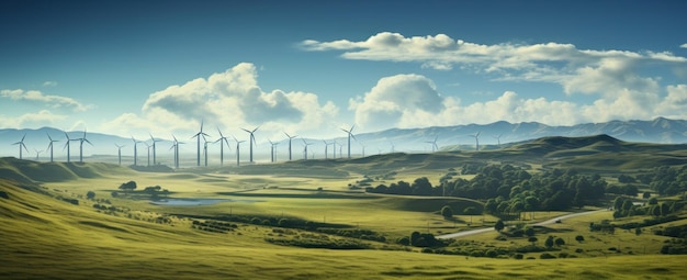 Ветровые турбины в поле
