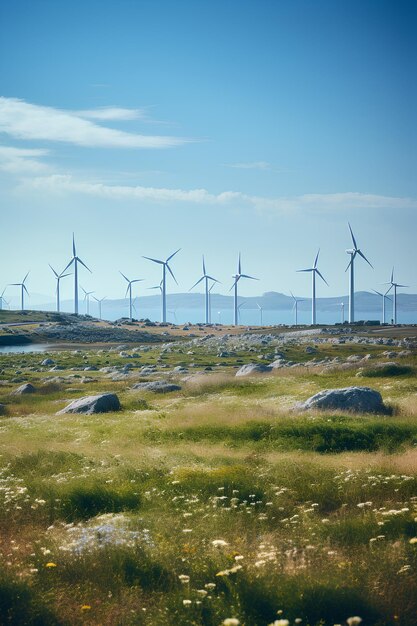 wind turbines in the field