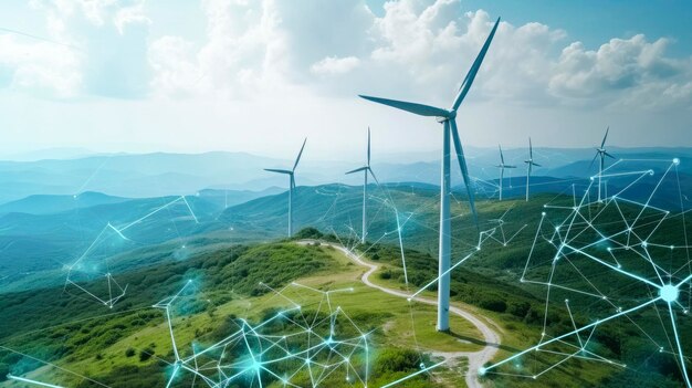 wind turbines in a landscape