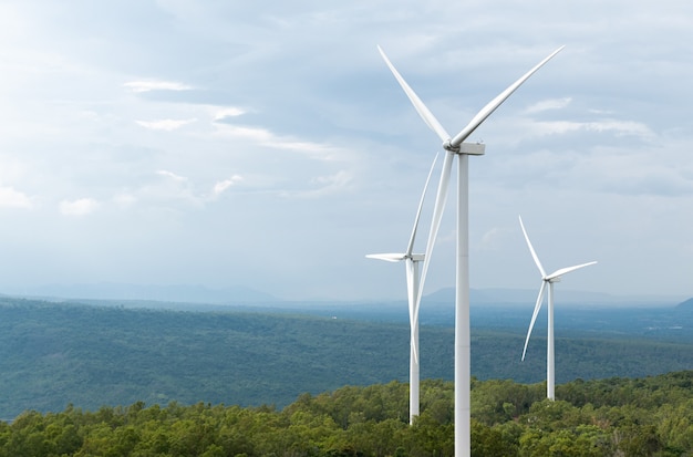 Wind turbines on mountain