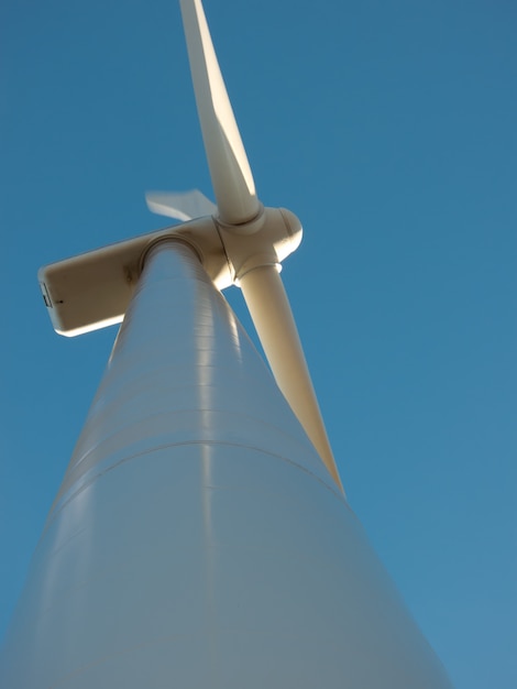 wind turbines at sunset