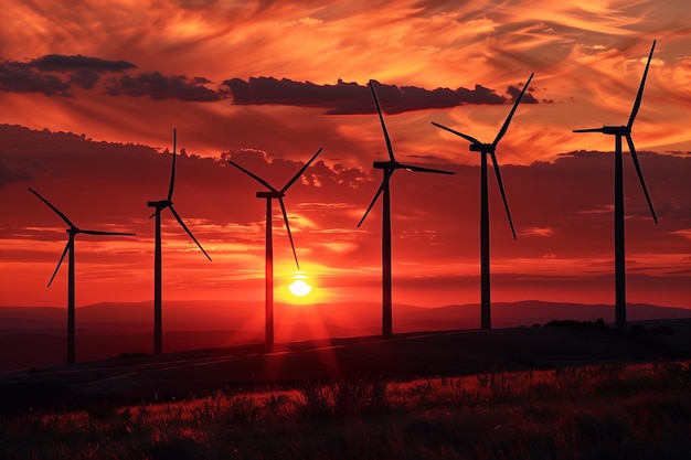 Foto turbine eoliche ferma energetica a mulino eolico