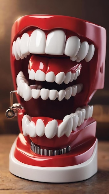 Wind up chattering teeth toy