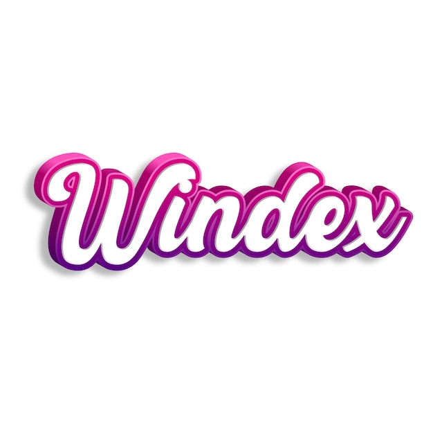 Photo windex typography 3d design yellow pink white background photo jpg