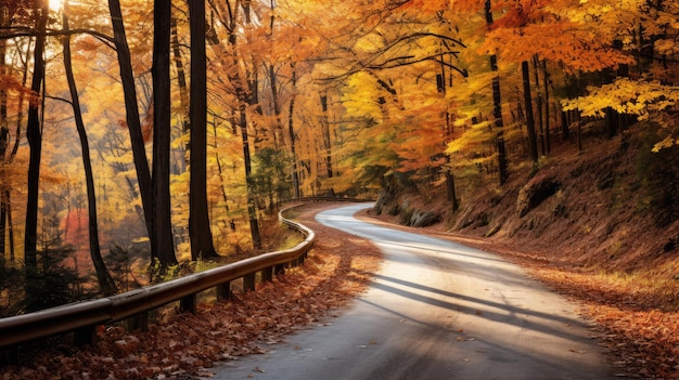 a winding path through a picturesque autumn forest