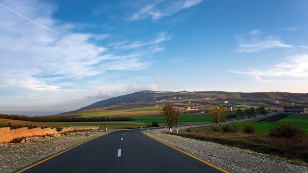 Winding road in mountains area