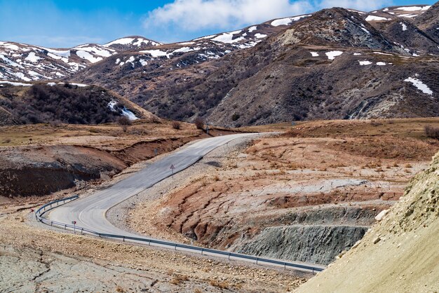 Winding road in mountains area