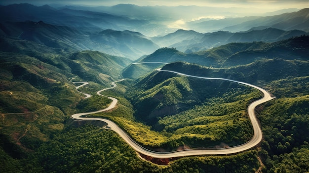 winding road in the mountains