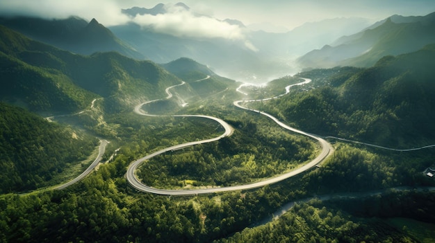 winding road in the mountains