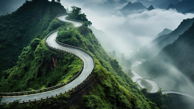 Winding road in the mountains