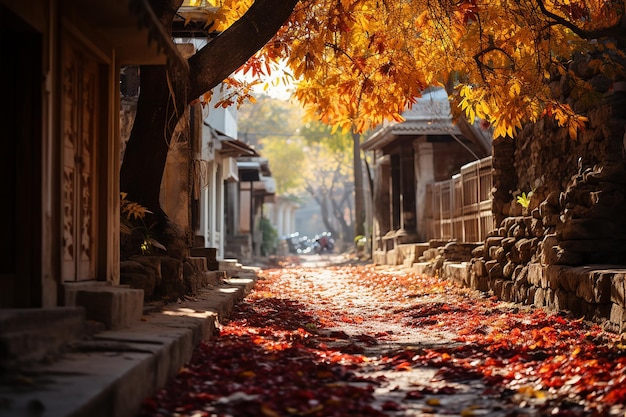 Photo winding street extends ahead