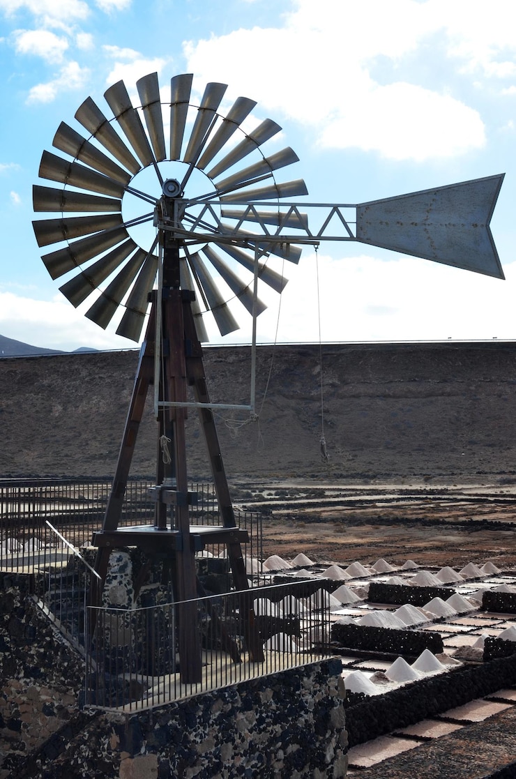 फोटो a windmill is in the middle of a field in lanzarote spain