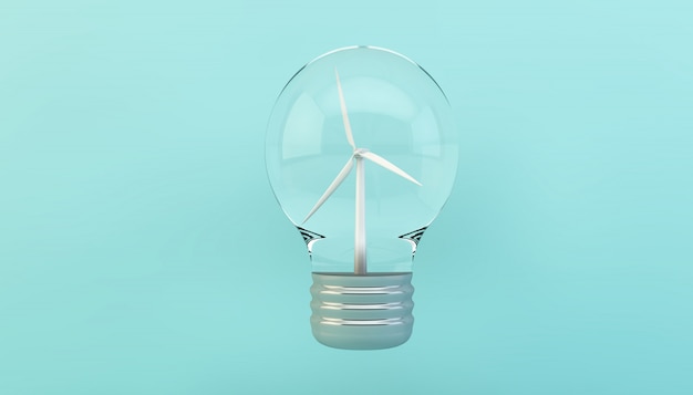 Windmill on lightbub eco concept