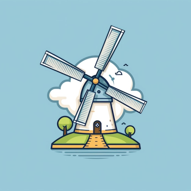 Photo windmill mascot for a company logo generative ai