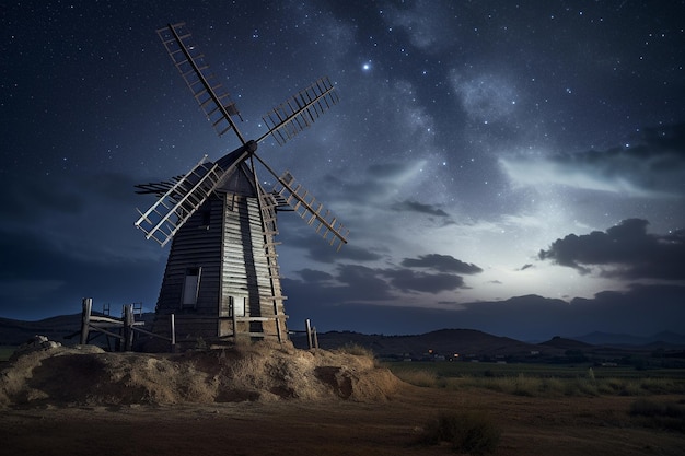 windmill at night