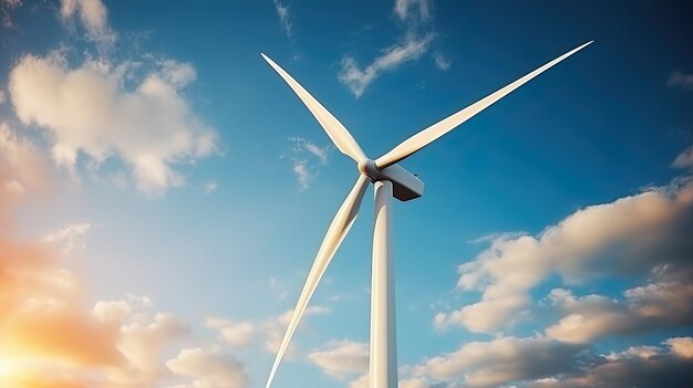 Windmills against the background of a bright sky