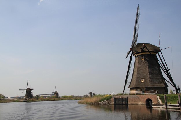 Windmills on the canal bank