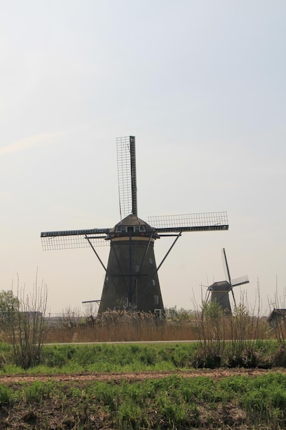 Windmills on the canal bank