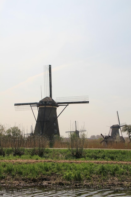 Windmills on the canal bank