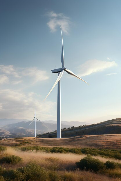 Photo windmills in the field