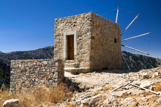 Windmills of the Lasithi plateau Crete Greece