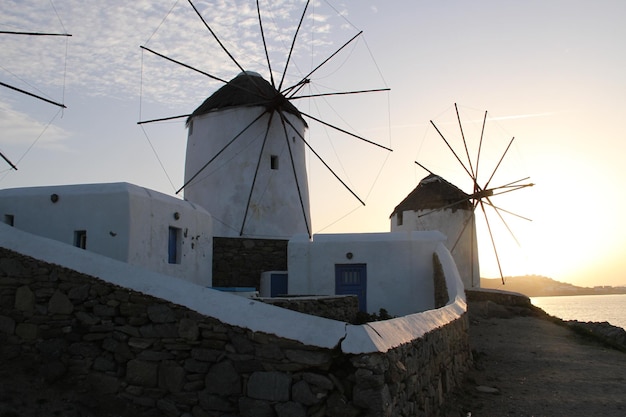 Windmolens op het eiland Mykonos, Griekenland