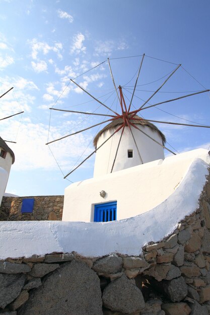 Windmolens van het eiland Mykonos in Griekenland