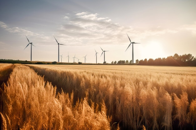 Windmolens voor elektriciteitsproductie Generatieve AI