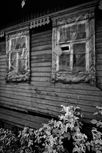 Photo window on abandoned house