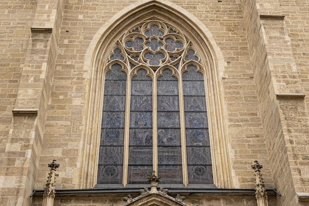 The window of an ancient Minorite church in Austria in Vienna