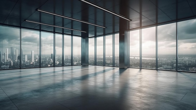 A window in a building with a view of the city.