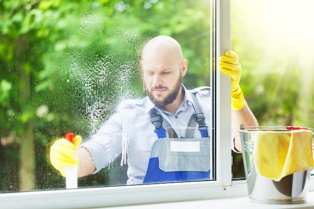 Window cleaning windows concept clothing employment corporate business