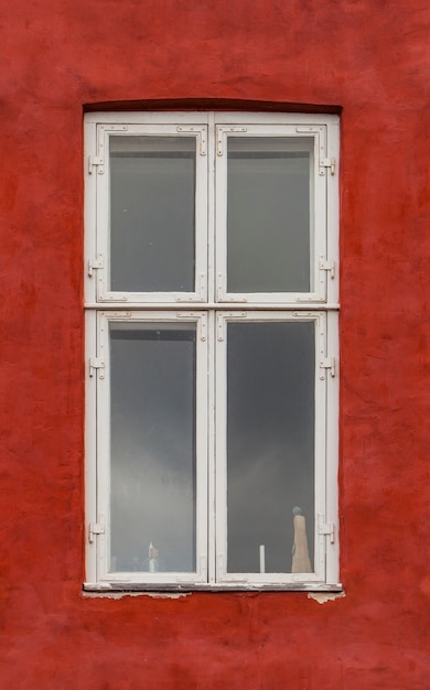 Window on the colorful facade