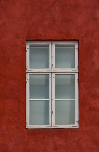 Window on the colorful facade