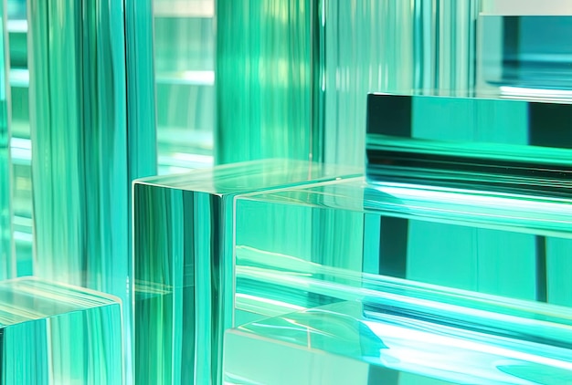 window dividers from the glass in the style of light emerald and cyan