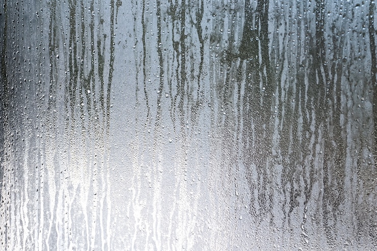 Photo window glass condensation high humidity