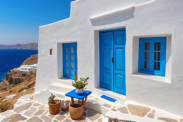 Window greek mykonos summer mediterranean