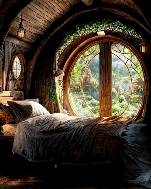 A window in a hobbit house