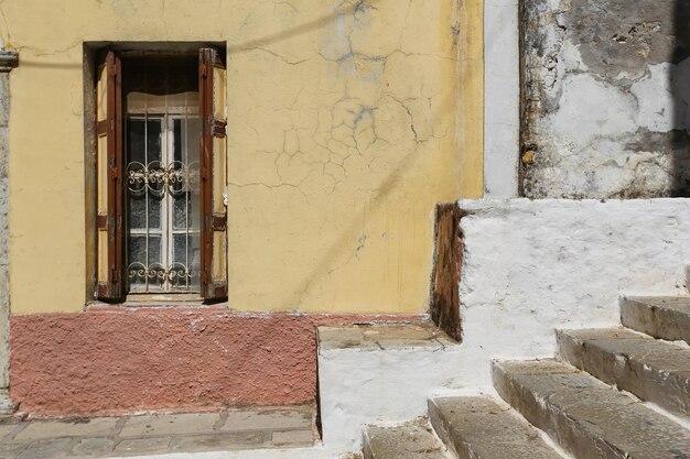 Window of a House in Symi Island Greece