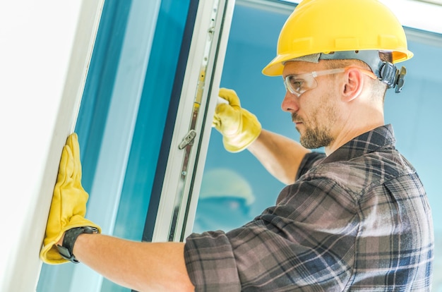 Window Installation by Worker