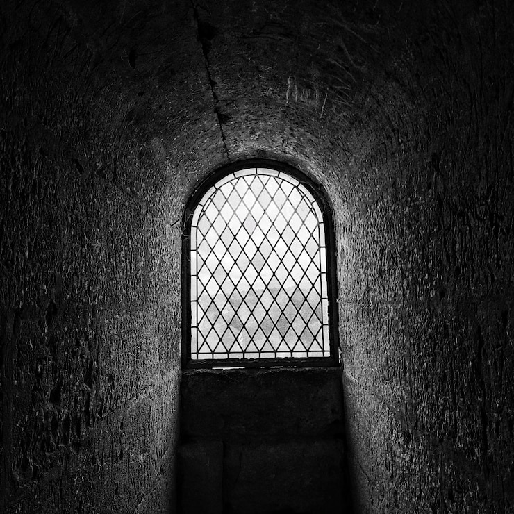 Photo window in old building