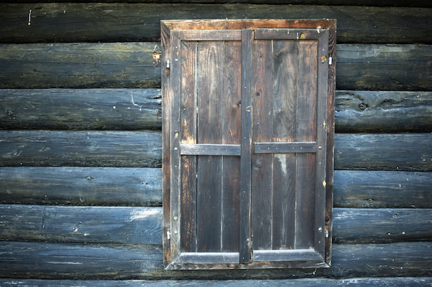 window of old wooden house