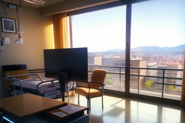A window in a room with a view of the mountains.