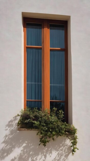 Window shadow drop on white wall background