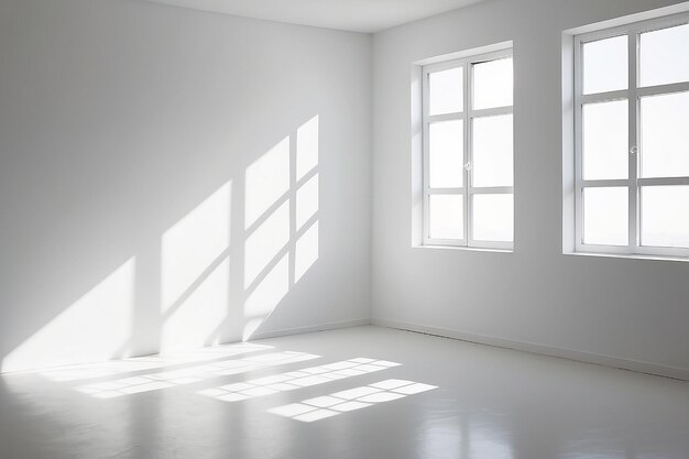 Window shadow in a white room