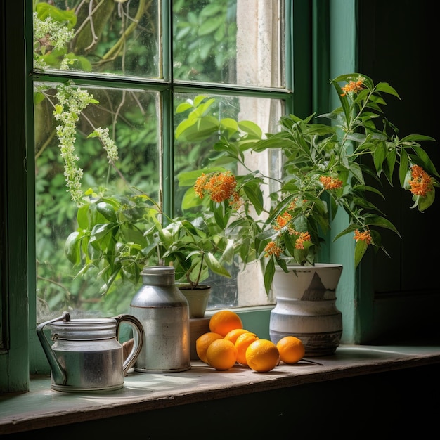 Window sills HD 8K wallpaper Stock Photographic Image