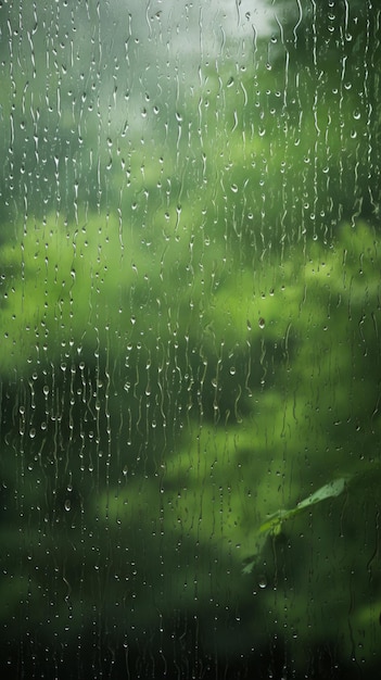 Окно, на которое падает дождь
